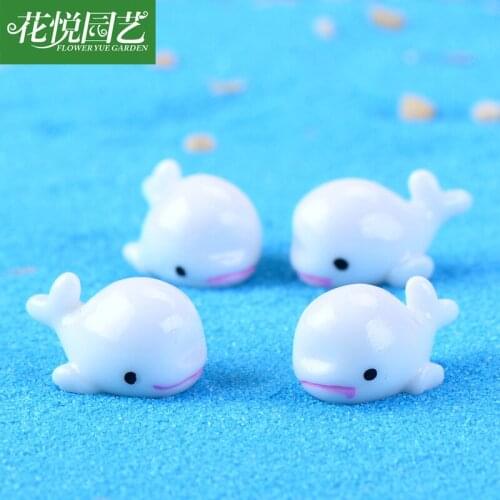 5pcs 1-2cm White dolphin moss landscape miniature figurines cute animal Mini resin handicraft DIY cake accessories Home Decor