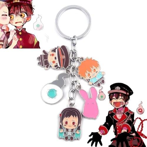 Anime Toilet-Bound Hanako-kun Keychain Yahiro Nene Minamoto Kou Yugi Cartoon Figure Keychain for Men Momen Car Bag Jewelry