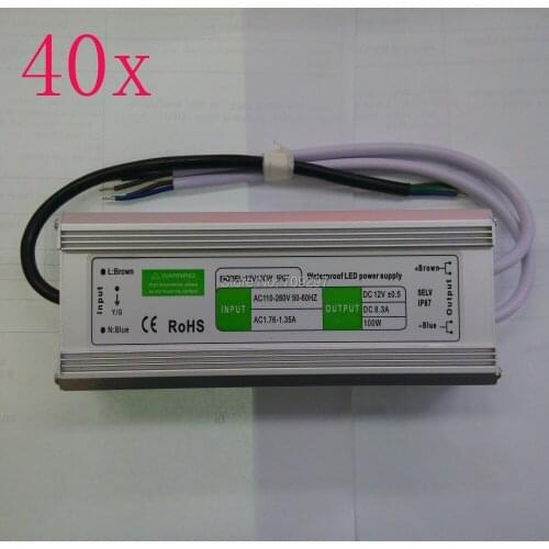 FREE DHL/CDEK,40pcs/lot DC12V 100W LED power driver for LED light,110V~260V IP67 waterproof power supply transformer D-256