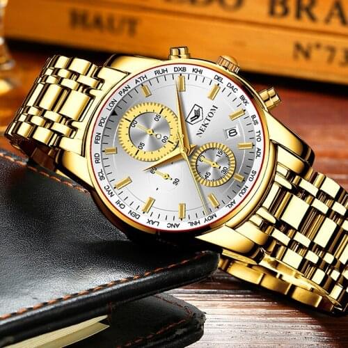 2021 Gold Watch Men Fashion Luxury Golden Full Steel Sport Quartz Watches For Men Luminous Waterproof Wrist Watch reloj hombre