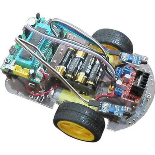 DIY C51 MCU Smart Car Kit Acrylic Chassis Robot Car Infrared Tracking Obstacle Ultrasonic Obstacle Avoidance Bluetooth Robot Toy