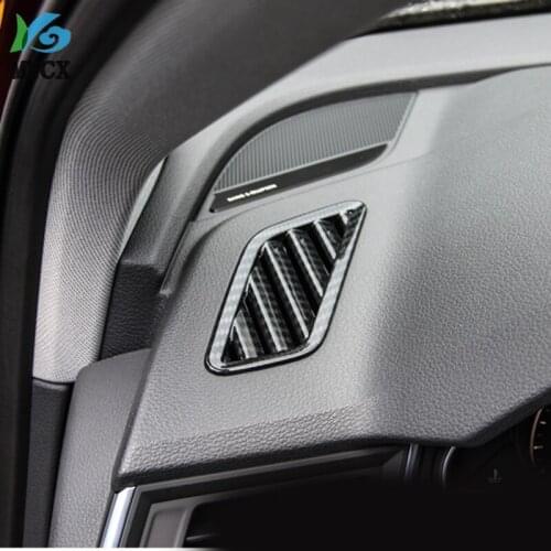For Audi Q5 L Q5L 2018 19 ABS Dashboard Air Conditioning AC Outlet Molding Garnish Cover Trim 2 Pcs / Matte / Carbon Fiber Style