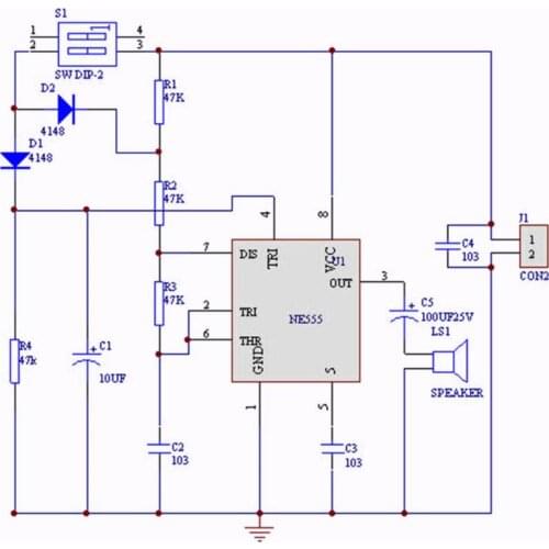 NE555 Oscillator Buzzer Electronic DIY Tone Generator LED Kit 8R 0.25W Speaker