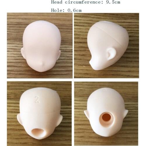 2pcs/lot Soft Plastic Practice Makeup DIY Doll Head For 1/12 BJD Doll Heads For Joint Body 10.5cm Doll Practicing Makeup Head