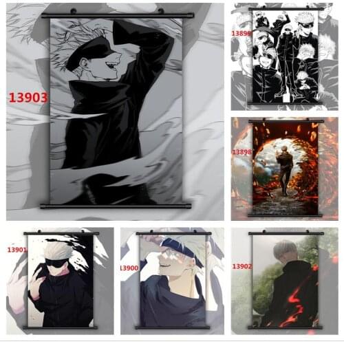Jujutsu Kaisen Satoru Gojou Retro Anime Posters Canvas Painting Wall Decor Wall Art Picture for Living Room Decor Home Decor