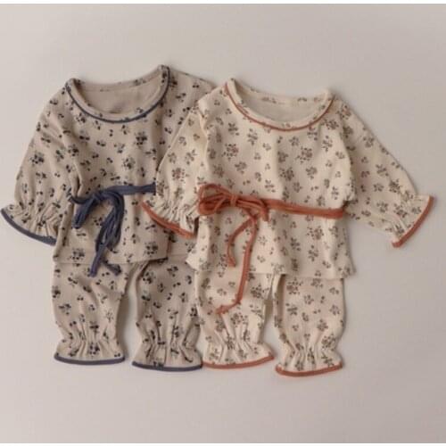 Newborn Baby Girl Boys Clothes Suit Home Suit Spring Autumn Toddler Baby Girl Boys Pajamas Set Cotton Printing T-shirt+Pants