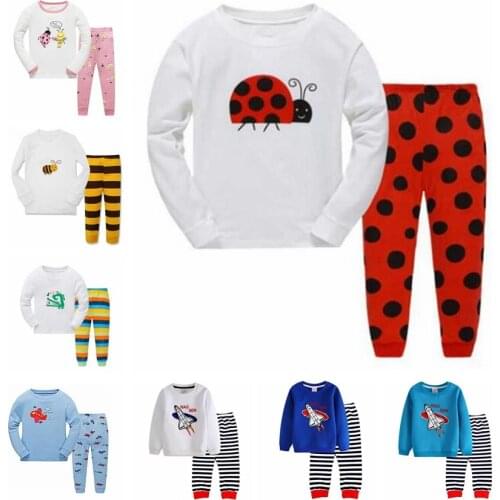 Hot sell Kids Girls Autumn Pyjamas Sets Cartoon 3D Print Long Sleeve Nightwear Sets Children Cute Pijamas Gift for Children