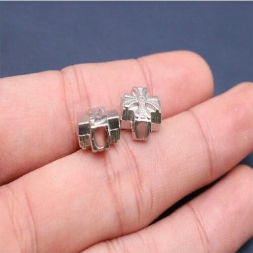 Religious Christ pulls the core straight hole cross medal, Jesus cross big hole beads cross medal