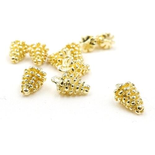 30 MINI Goldtone Pinecone Charms Pine Cone Pendant for Jewelry Making Findings DIY Accessories Golden Metal Pine Cone Charm YJ3F