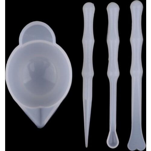 Reusable Silicone Measuring Cups Epoxy Resin Distribution Tools Casting Jewelry MXME