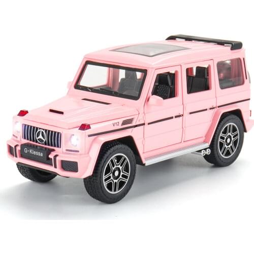 1/24 AMG G63 Pink Alloy Car Model Simulation Off Road Vehicle Metal Model Limited Edition 6 Doors Can Be Opened Childrens Gifts
