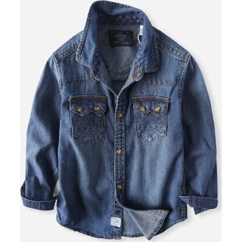 Boys fashion clothes denim shirt