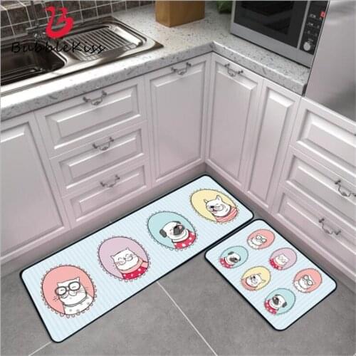 Bubble Kiss Fashion Cute Cartoon Dog Pattern Kitchen Mats Anti-wrinkle Soft Welcome Mats for Front Door Hot Sale Floor Mats