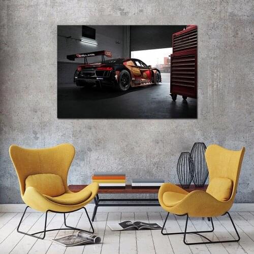 Modular Pictures Canvas 2015 R8 LMS Sport Cars Wall Art Red Beautiful Paintings Printed Poster Living Room Home Decoration Frame