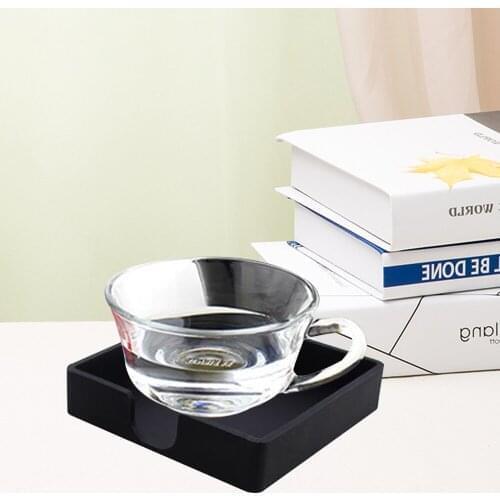 Non-slip Table Coaster Set Heat Resistant Silicone Mat Drink Glass Black Coasters Kitchen Accessories Coffee Mug Placemat