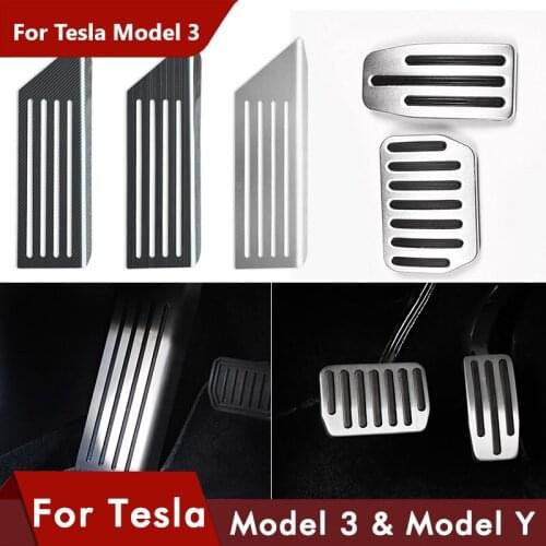New 2021 Model3 Car Foot Pedal Pads Covers For Tesla Model 3 Y Accessories Aluminum Alloy Accelerator Brake Rest Pedal Three