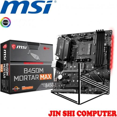 NEW MSI B450M MORTAR MAX DDR4 Boost, Core Boost, Turbo M.2 and USB 3.2 Gen2 connector