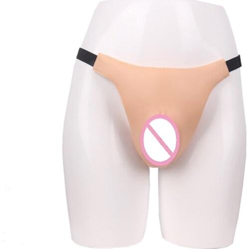 Sexy Fake Vagina Thong Hiding Gaff Realistic Vagina Insertable for Crossdresser Transgender Cosplay Ajusen