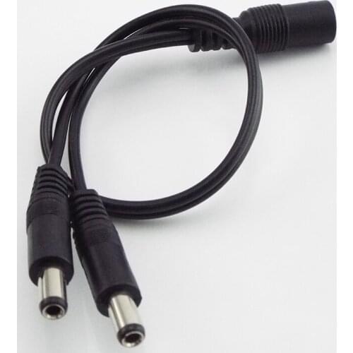 DC 1 Female to 2 Male Power Splitter Cable 2.1*5.5mm for CCTV Camera Security DVR Accessories LED Light Strip