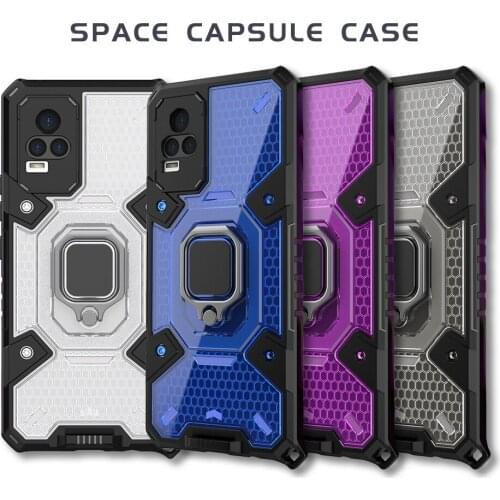 KEYSION ShockProof Case For VIVO Y73 V21e 5G Magnet Holder Ring Back Cover For VIVO IQOO Neo 5