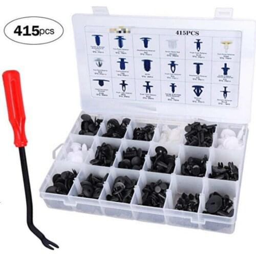 Pcs Car 415 Retainer Fastener Clips Kit 18 Popular Sizes Auto Push Pin Rivets Set Bumper Door Trim Panel Clips for Ford Toyota