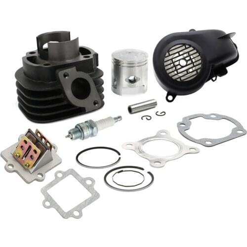Cylinder Rebuild Top End Kit Piston Rings Pin Spark Plug Fan Cover Reed Valve For Polaris Sportsman 50 Predator 50 Scrambler 50
