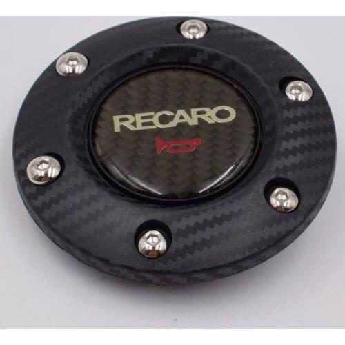 Car Styling Carbon Fiber RECARO Racing Car Steering Wheel Horn Button + Carbon Fiber Edge
