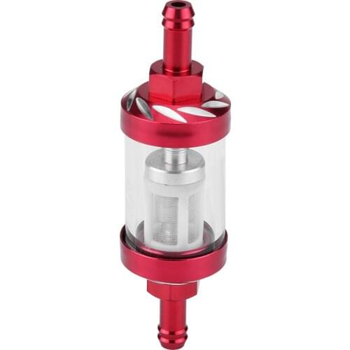 Metal Glass Inline Gas Oil Fuel Filter 8mm Thread Replacement Universal Fuel Filter For Various Motorcycles