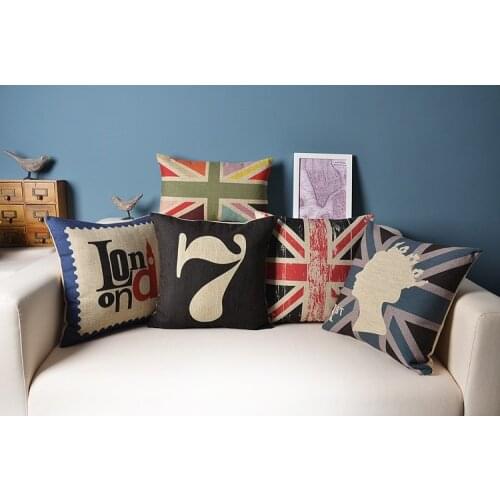 Vintage british flag throw pillow covers decorative pillows pillowcase/fronha de travesseiros No Inner