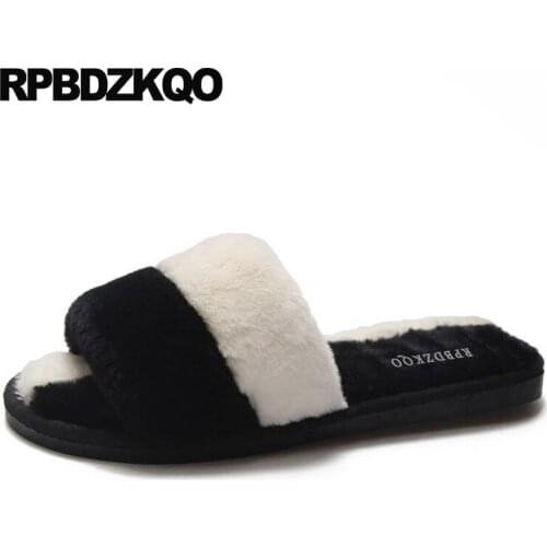 Winter house sheepskin fashion shoes 2018 women 5 home fluffy slides real fur footwear guest korean bedroom plush fuzzy slippers