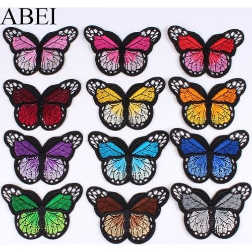10pcs/lot Mix Colors Embroidered Butterfly Patch Iron On Animal Stickers For Shirts Dress Shoes Hats Sweater Jeans Appliques
