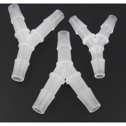 Wholesale 100pcs 7.9-15.8mm Y-Type Tee Connectors Plastic Pagoda Joints Aquarium Fish Tank Parts Air Pump Aerator Hose Connector