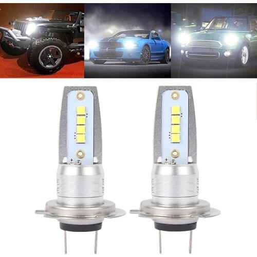 2PCS H7 Car LED Headlight 110W Fog Lights Conversion Kit 10000LM LED Lamps/Light Bulbs for Cars High/Low Beam 6000K