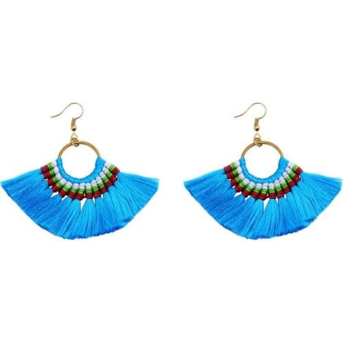 2017 new vintage multiple multicolor tassel earrings Bohemian style Dangle Earrings for Women