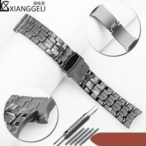 Watch Accessories Mens Stainless Steel Strap Fits for CASIO EF-550 Strap 22mm Steel Strip Waterproof Watch Strap