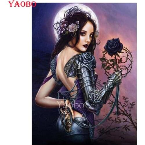 Full Drill 5d Diy Diamond Painting Sexy woman rose Diamond Embroidery Square Mosaic Cross Stitch Home Living Room Decoration