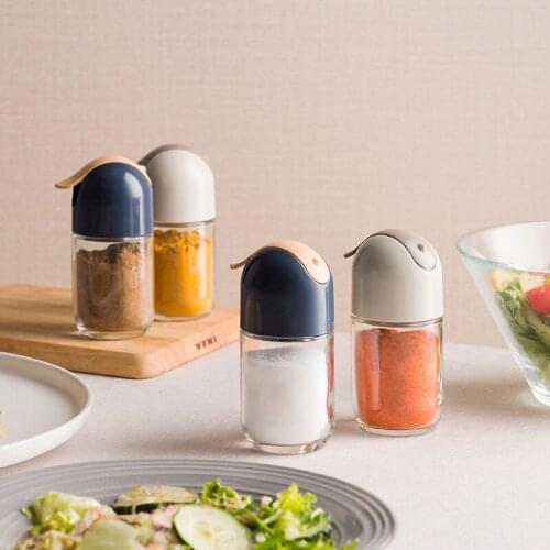 BalleenShiny Food Grade Portable Desktop Seasoning Pot Creative Kitchen Household Salt MSG Barbecue Seasoning Storage Bottle