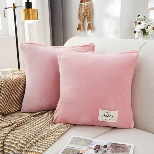 Velvet pillowcase plain car sofa cushion cover Solid color office simple pillowcase decorate Wholesale