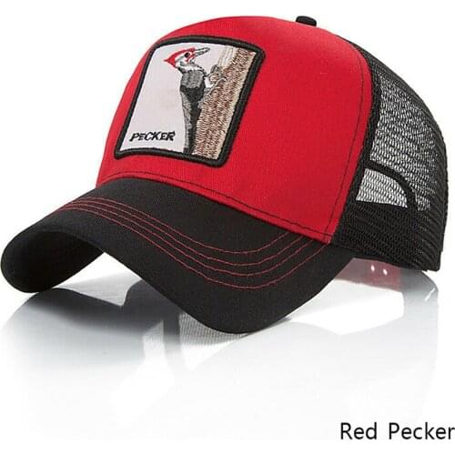 Unisex Personality Baseball Caps Animal Embroidery Pattern Hip Hop Summer Sun Hats Men Breathable Mesh Streetwear Bone 2019 New