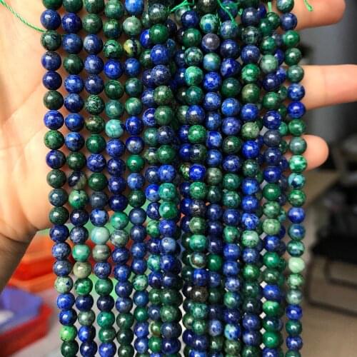 Natural Stone Malachite Lapis Lazuli Beads Round Loose Spacer Beads For Jewelry Making DIY Bracelet Necklace 15"Inch 6/8/10/12mm