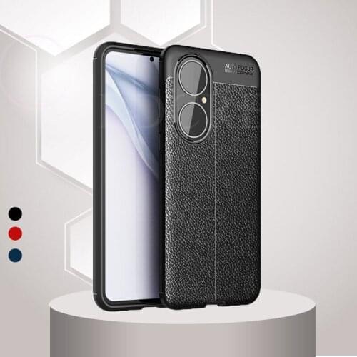 For Huawei P50 Case Silicone Leather Texture Bumper TPU Anti-knock Shockproof Rubber Case For Huawei P50 Cover for Huawei P50