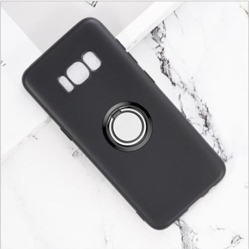 For Samsung Galaxy S8 Back Ring Holder Bracket Phone Case Cover TPU Soft Silicone On SM-G950F G950FD G950U G950A G950P G950W