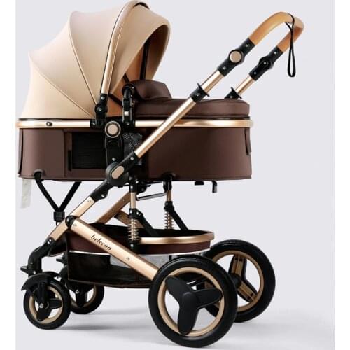 High landscape 2 in 1 Baby stroller ultra light bebe carriage folding seated reclining shock-absorbing pocket for newborn