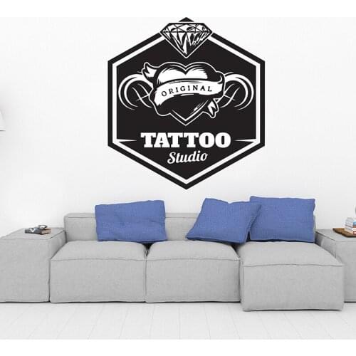 DIY personalized Tattoo studio Wall sticker removeable vinyl decal for glass door window decal mural Tattoo salon shop Decor 855