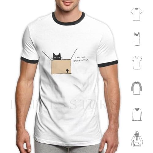 Fudge Maker T Shirt Print Cotton Fudge Cat Box Weird Kitty Black Whiskers Suspicious Hand He Drew Humor
