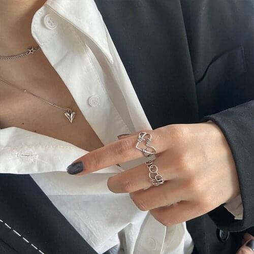 Hiphop Rock Hip Pop Finger ring Sell like Hot Cakes The geometric Metal Ring Han edition Unisex Valentines day gifts Rings