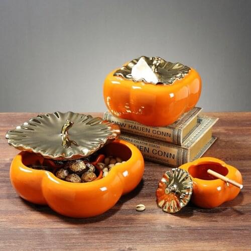 Ceramics Ashtray Portable Cigar Ashtray With Lid for Office Living Room Clubhouse KTV Useful European Style Creative Decorations