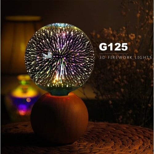 Creative 3D Fireworks Effect Desk lamp LED Table lamp Home Bedroom Christmas Decorative Bulb Holiday Night lights E27 110V/220V