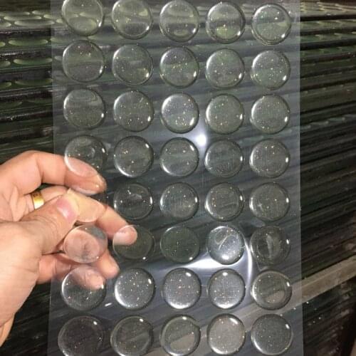 100pcs Round 3D Crystal Clear Epoxy Adhesive Circles Bottle Cap Stickers DIY Craft Circles Transparent Flash Resin Patch Dots
