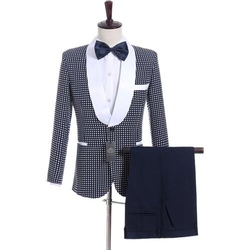 Hot Selling Groomsmen Shawl Lapel Groom Tuxedos One Button Men Suits Wedding Best Man Blazer ( Jacket+Pants+Bow Tie) C160